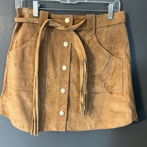 Blank NYC Suede Mini Skirt with Tie - Size 29